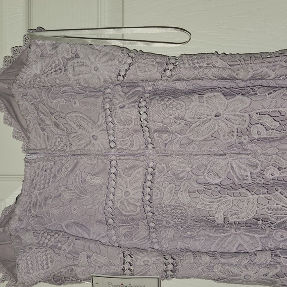 Lilac lavender open lace midi dress - Picture 7 of 7